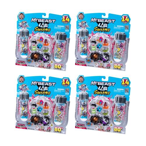 4x 14pc MrBeast Lab Swarms Series 4 Mega Mystery Micro Beasts 5y+ Assorted
