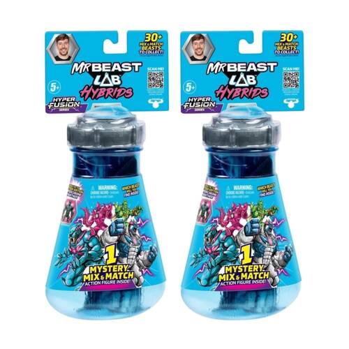 2PK MrBeast Lab Hybrids Ultimate Beast Action Figure Assorted