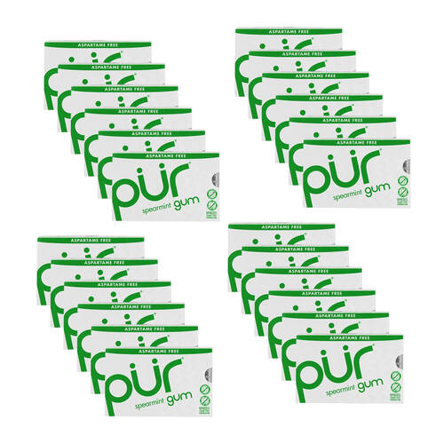 24x 9pc Pur Spearmint Flavour Aspartame & Sugar Free Chewing Gum 12.6g