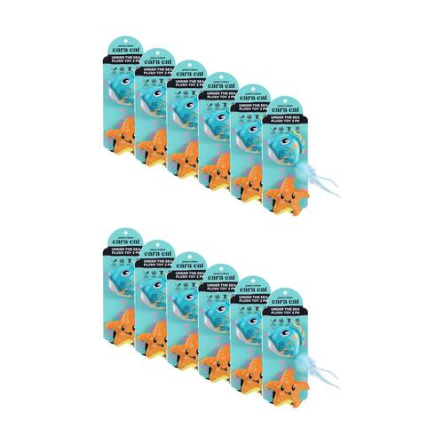 12x 2pc Paws And Claws Cara Pet Cat Sea Life Plush Toy Assorted 10x5x5cm