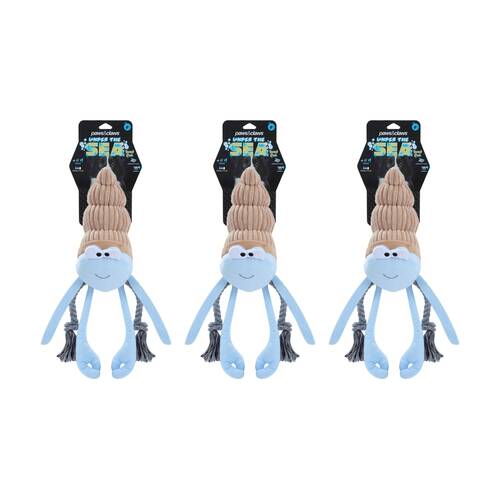 3x Paws And Claws Under The Sea Plush Hermit Crab Squeaker Dog Pet Toy 47x32x15cm