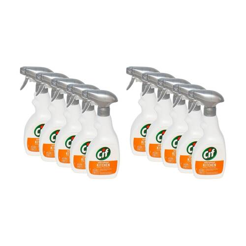 10PK Cif Cuisine Ultrafast Kitchen Spray Cleaner Grease Remover 500ml
