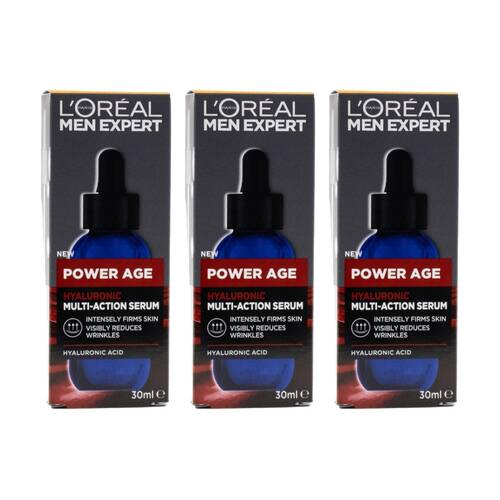 3PK Loreal Men Expert Power Age Multi Action Hyaluronic Acid Serum 30ml