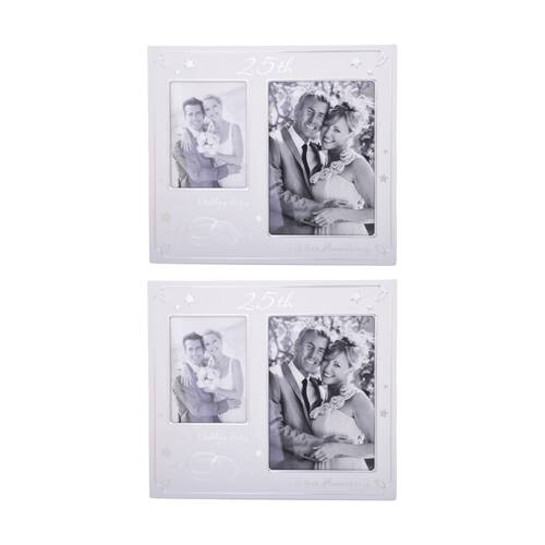 2PK Gibson Gifts 25th Annivers Collage Frame R Home Decor Photo Frames