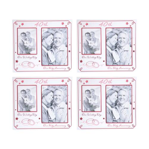 4PK Gibson Gifts 40th Annivers Collage Frame R Home Decor Photo Frames