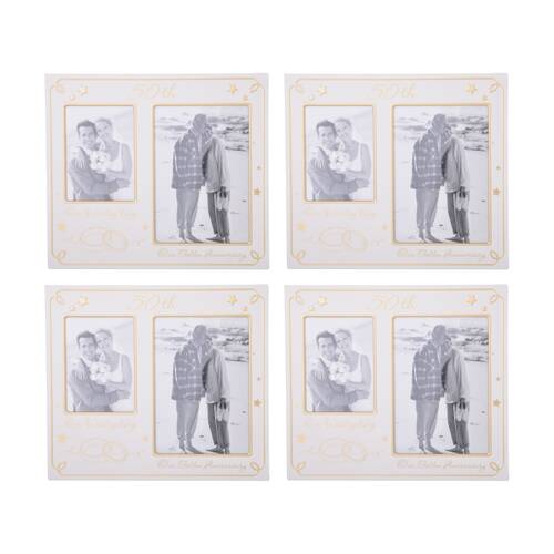 4PK Gibson Gifts 50th Annivers Collage Frame R Home Decor Photo Frames