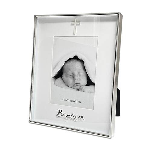 Gibson Gifts Boxed Baptism Picture Photo Frame 4x6 White Silver