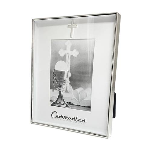 Gibson Gifts Boxed Communion Picture Photo Frame 4x6 White Silver