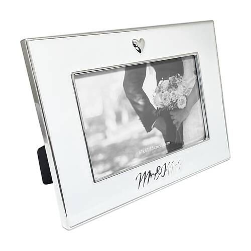 Gibson Gifts Pure White Mr & Mrs 6x4 Home Decor Photo Frames