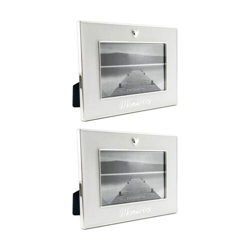 2PK Gibson Gifts Pure White Memories 6x4 Home Decor Photo Frames
