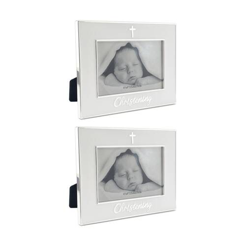 2PK Gibson Gifts Pure White Christening 6x4 Home Decor Photo Frames