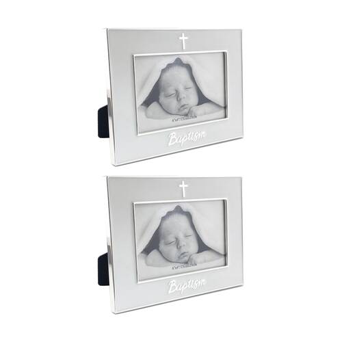 2PK Gibson Gifts Pure White Baptism 6x4 Home Decor Photo Frames Rectangular