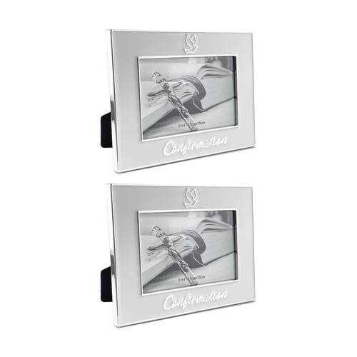 2PK Gibson Gifts Pure White Confirmation 6x4 Home Decor Photo Frames