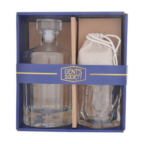 Gibson Gifts Gents Society Decanter Giftset Glass Drinkware/Barware