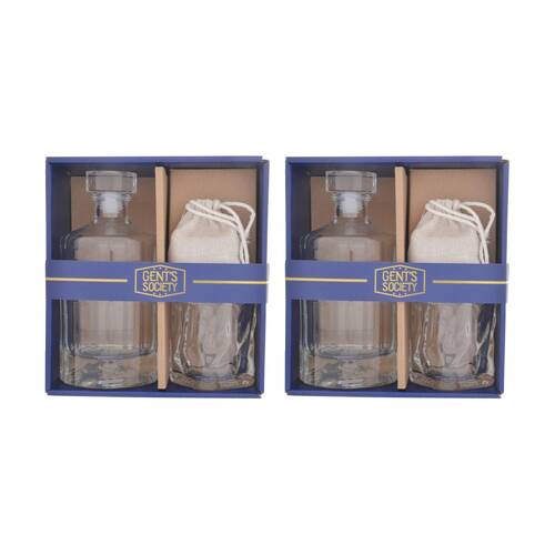2PK Gibson Gifts Gents Society Decanter Giftset Glass Drinkware/Barware