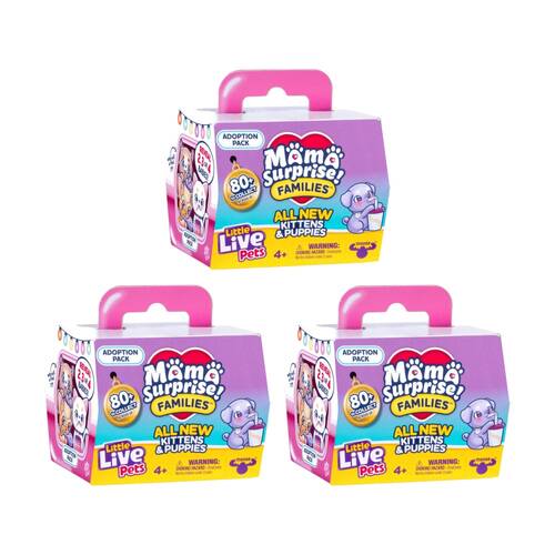 3PK Little Live Pets Mama Suprise Families Series 2 Adoption Set 4y+ Assorted