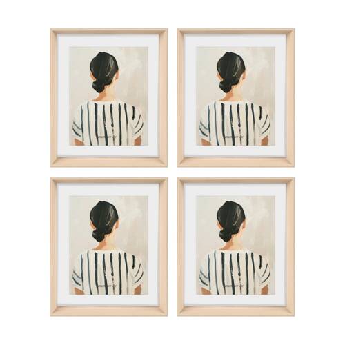 4PK Gibson Gifts Natural Ash Photo Frame 8x10 Home Decor Frames Rectangular