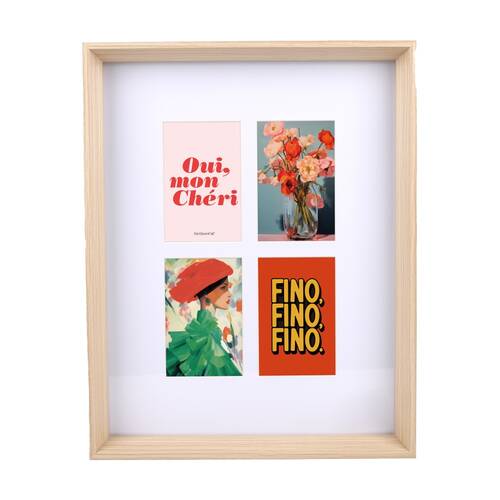 Gibson Gifts Natural Ash 4 Photo Collage Home Decor Frames Rectangular
