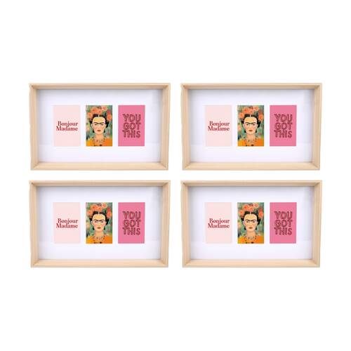 4PK Gibson Gifts Natural Ash 3 Photo Collage Home Decor Frames Rectangular