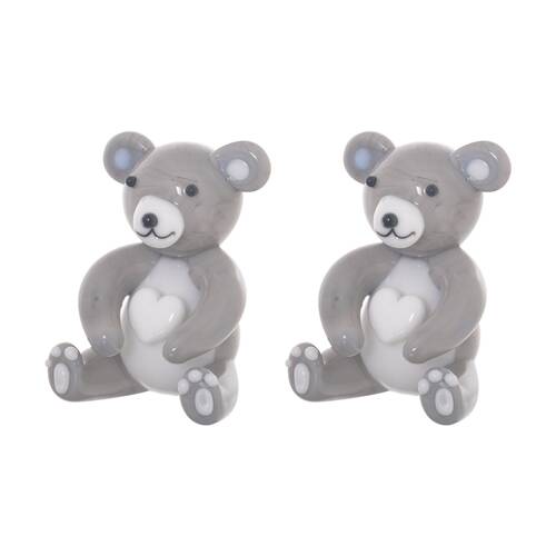 2PK Gibson Gifts Artisan Glass Teddy Bear Home Decoration Sculptures/Figurines