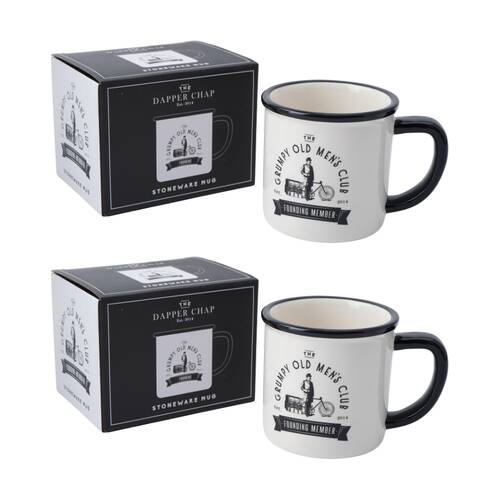 2PK Gibson Gifts Dapper Chap Grumpy Mens Mug Dinnerware/Serverware