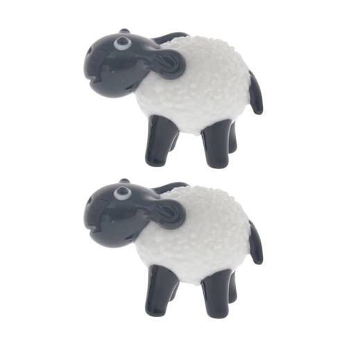 2PK Gibson Gifts Artisan Glass Sheep Home Decoration Sculptures/Figurines