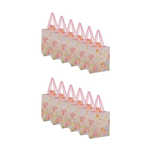12PK Gibson Gifts Saffron Gift Bag Medium Party Supply Floral Theme