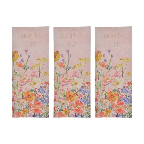 3PK Gibson Gifts Saffron Shopping List Stationery Personal Organiser