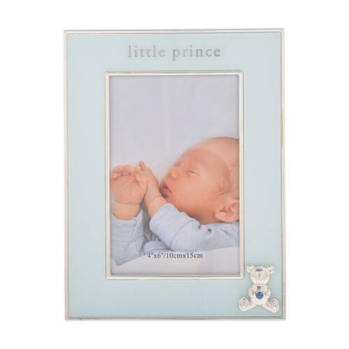 Gibson Gifts Little Prince Picture Photo Frame 4x6 Baby Blue Glass