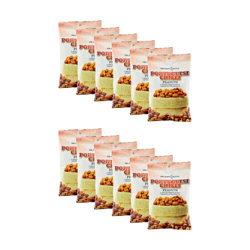 12PK The Happy Nut Co Portuguese Chilli Seasoned Roasted Peanuts 175g