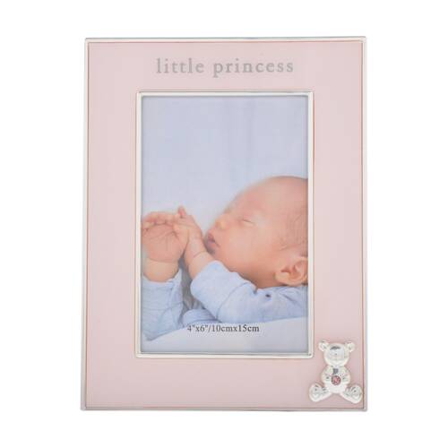 Gibson Gifts Little Princess Picture Photo Frame 4x6 Blush Pink Glass