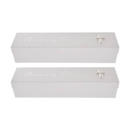 2PK Gibson Gifts Christening Certificate Elegant Box Memory Keepsake White