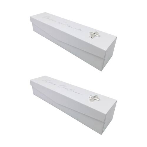 2PK Gibson Gifts Baptism Certificate Elegant Box Memory Keepsake White