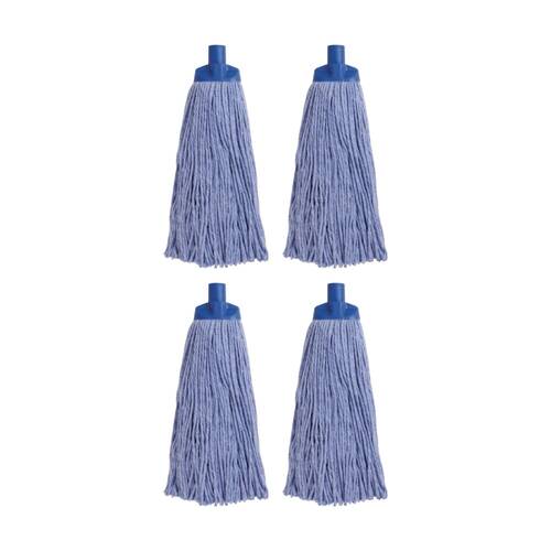4PK Edco Enduro High Absorbency Heavy Duty Durable Yarn Mop Blue 400g
