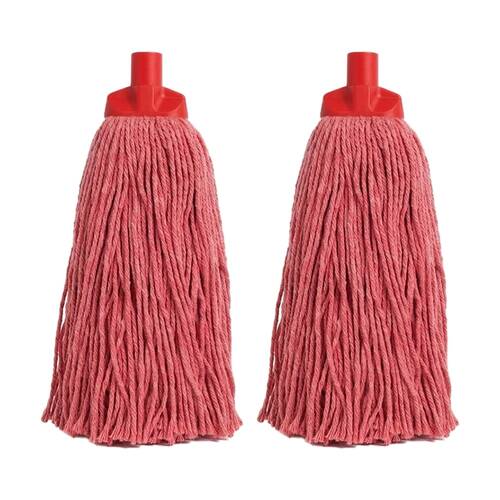 2PK Edco Enduro High Absorbency Heavy Duty Durable Yarn Mop Red 400g