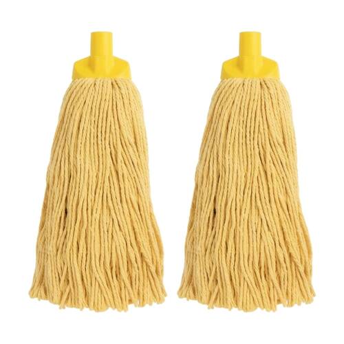 2PK Edco Enduro High Absorbency Heavy Duty Durable Yarn Mop Yellow 400g