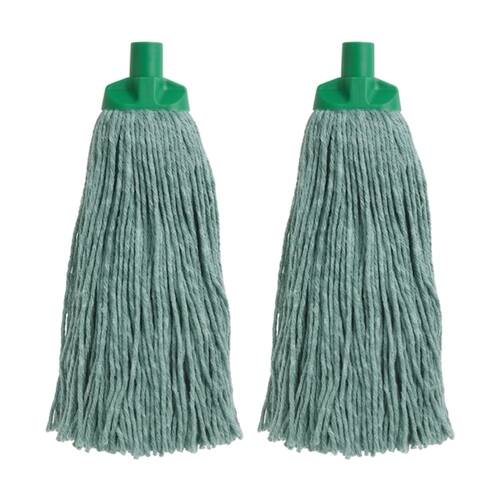 2PK Edco Enduro High Absorbency Heavy Duty Durable Yarn Mop Green 400g