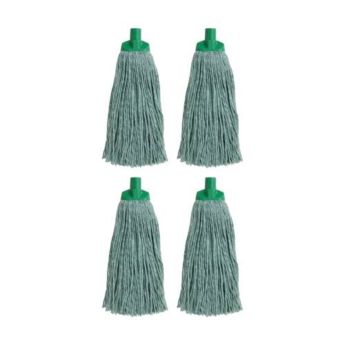 4PK Edco Enduro High Absorbency Heavy Duty Durable Yarn Mop Green 400g
