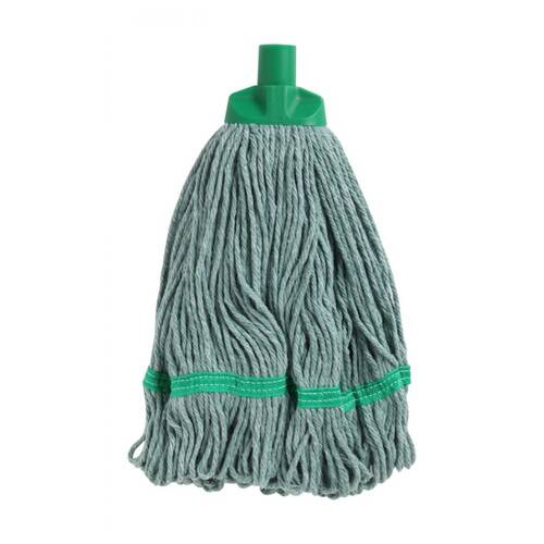 Edco Enduro Heavy Duty Loop Ends Durable Yarn Round Mop Green 350g