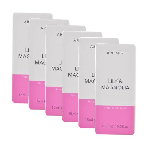 6PK Gibson Gifts Aromist Oil Lily & Magnolia Natural Remedies Aromotherapy