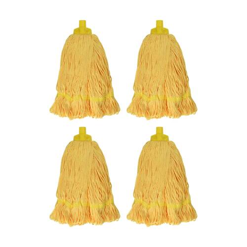 4PK Edco Pro-Lite Enduro Microfibre Round Skirt Shape Mop Yellow 350g
