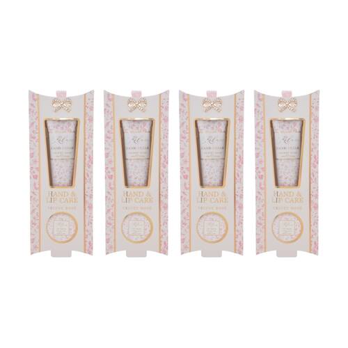4PK Madelaine Velvet Rose Hand & Lip Care Set Pink Floral 40ml/10g