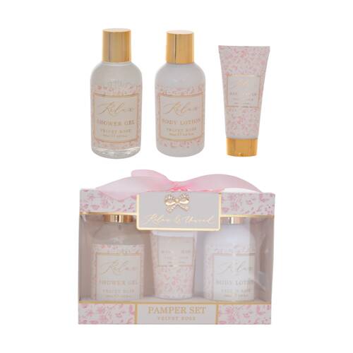 Madelaine Velvet Rose Hearts Body Care Shower Gel Set Lotion Pink Floral