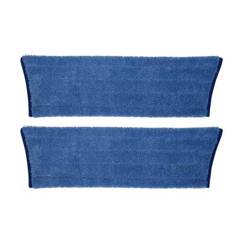 2PK Edco Enduro Microfibre Mop Pad Flat Refill Fits 27200 Frame Blue 40cm