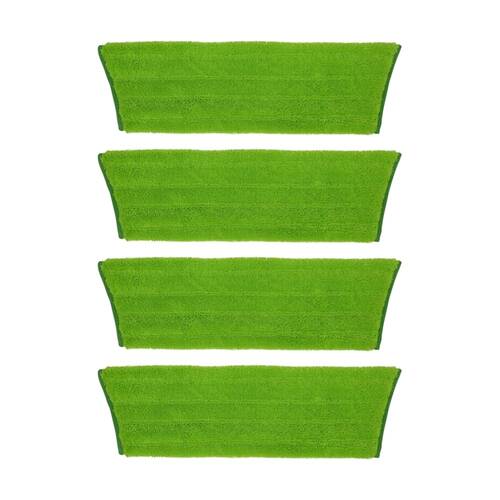 4PK Edco Enduro Microfibre Mop Pad Flat Refill Fits 27200 Frame Green 40cm
