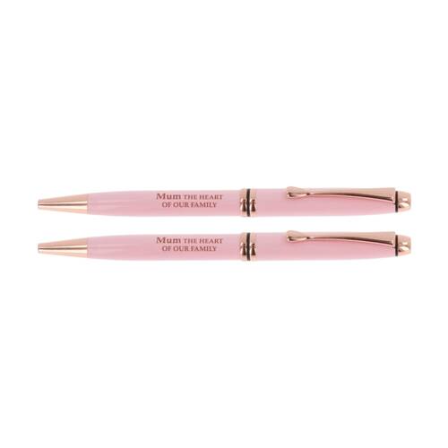 2PK Bridgewater Pen Company Mum Sentiment Ballpen Pink Rose Gold Lacquer