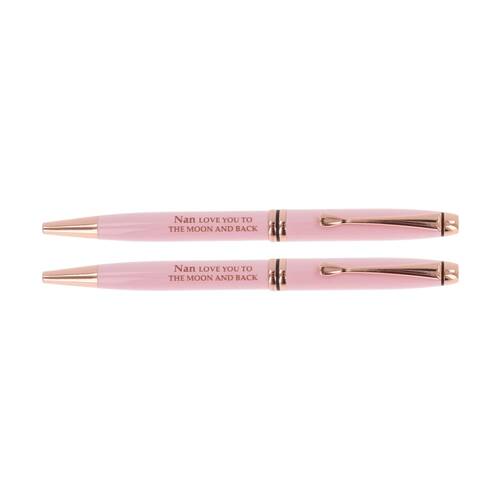 2PK Bridgewater Pen Company Nan Sentiment Ballpen Pink Rose Gold Lacquered