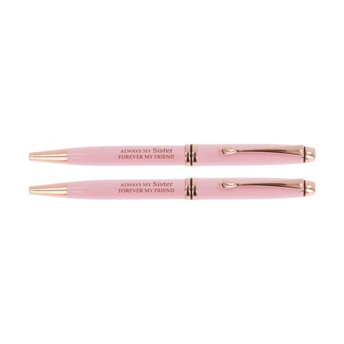 2PK Bridgewater Pen Company Sister Sentiment Ballpen Pink Rose Gold Lacquered