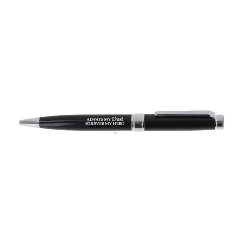 Bridgewater Pen Company Dad Sentiment Writing Ballpen Black Silver Engraved