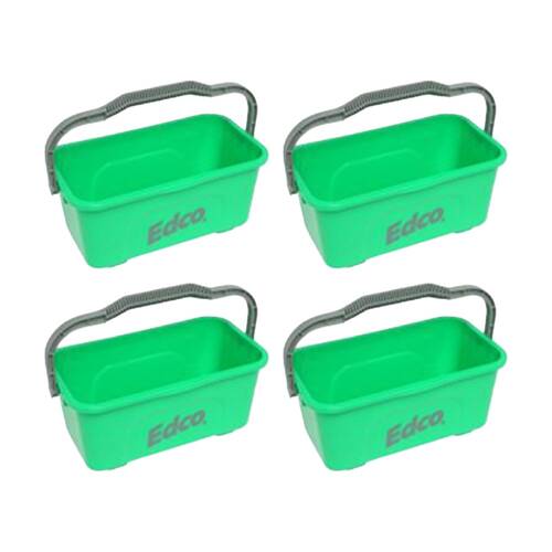 4PK Edco All-Purpose Mop and Squeegee Bucket W/ Durable Handle Green 11L